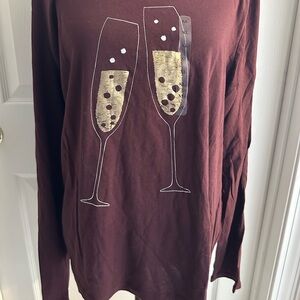 LOFT Outlet Maroon Long Sleeve Top